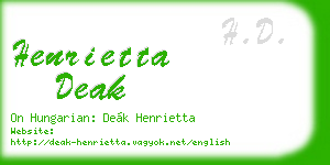 henrietta deak business card
