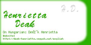 henrietta deak business card